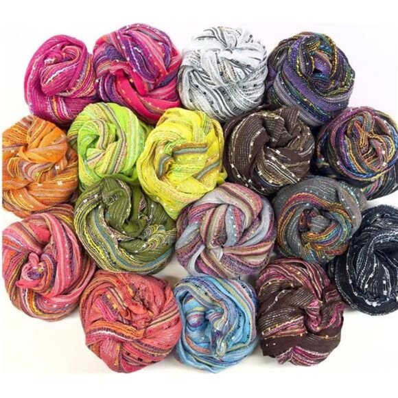 Womens Multi Color Scarf Lightweight Shawl Head Neck Wrap Boho Fashion Accessory - Picture 6 of 7